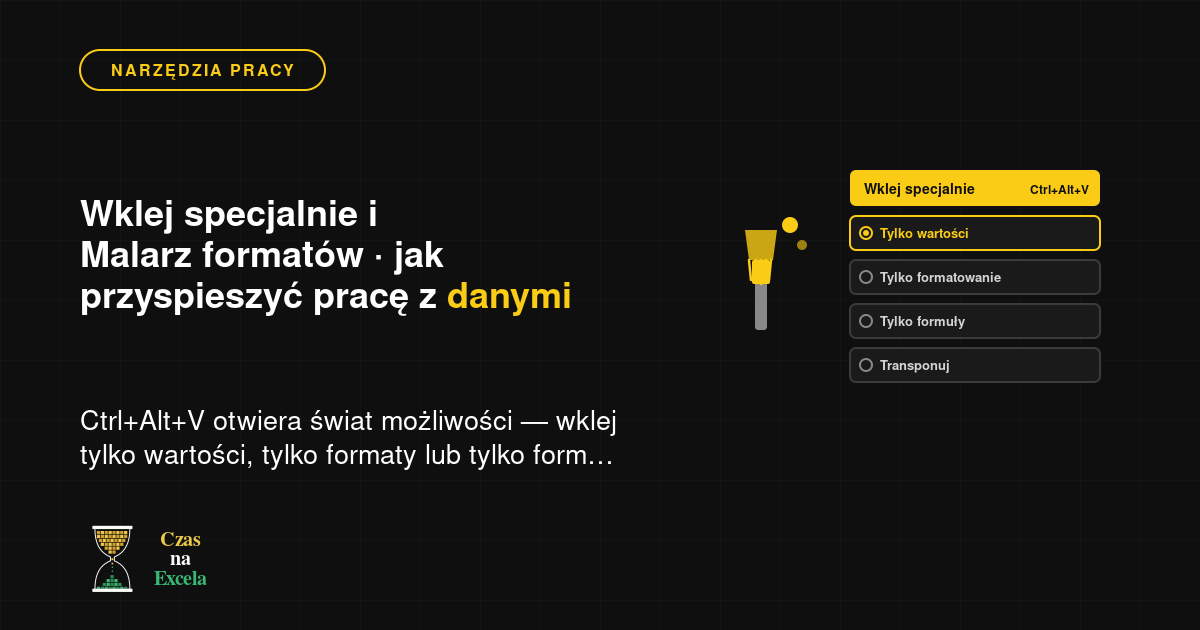 Wklej specjalnie i Malarz formatów — jak przyspieszyć pracę z danymi